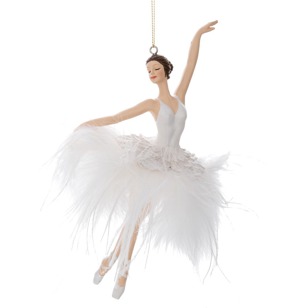 Ornament Brad White Dancer 11x6x21cm