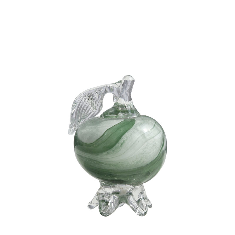 Rodie Decorativa Green Stripes din Sticla D6x10cm