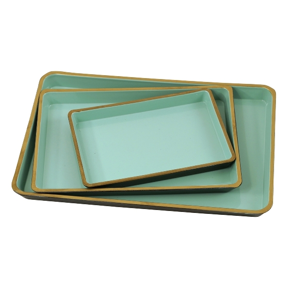 Set 3 Tavi Turquoise din Plastic 32x22x2cm
