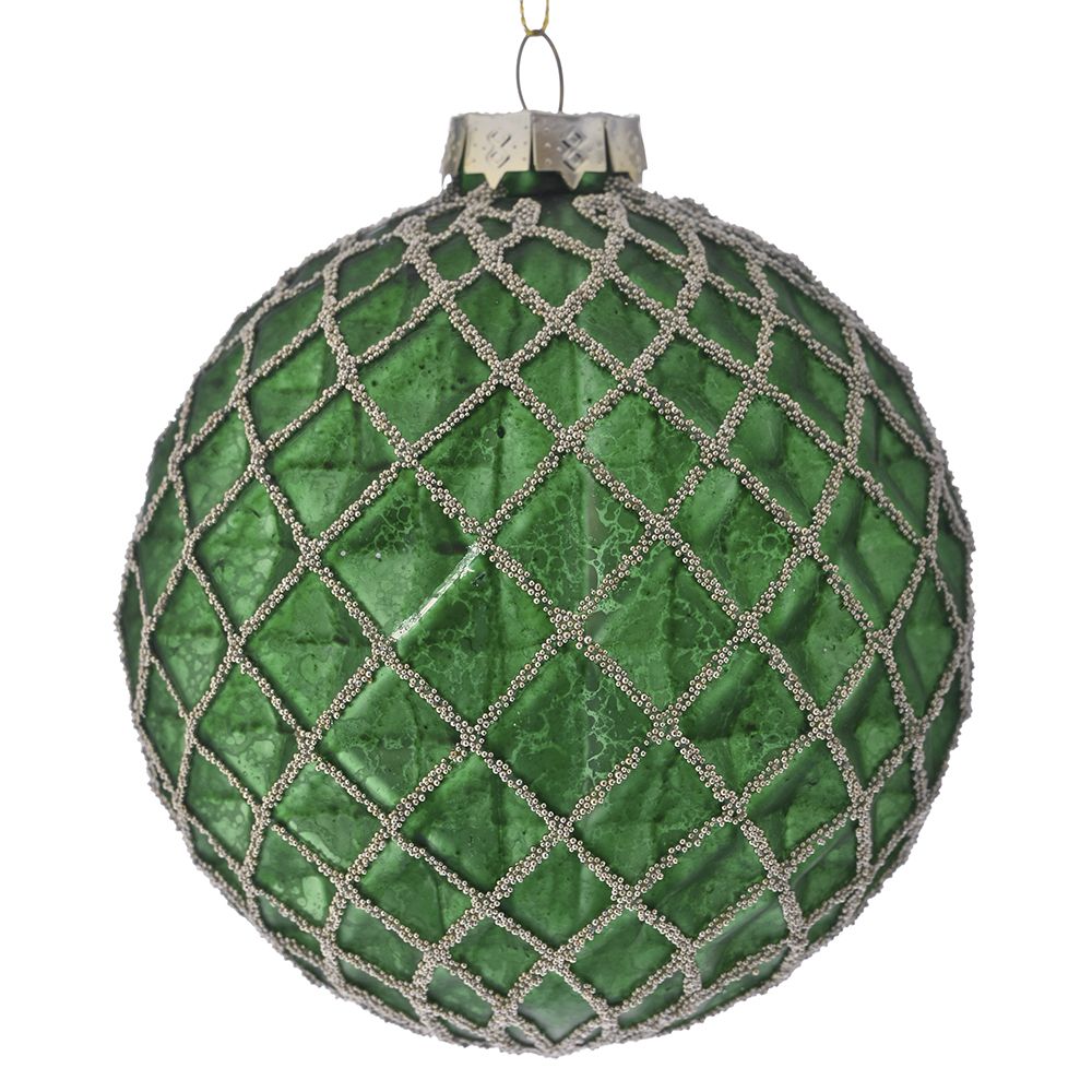 Set 4 Globuri Green din Sticla 10cm