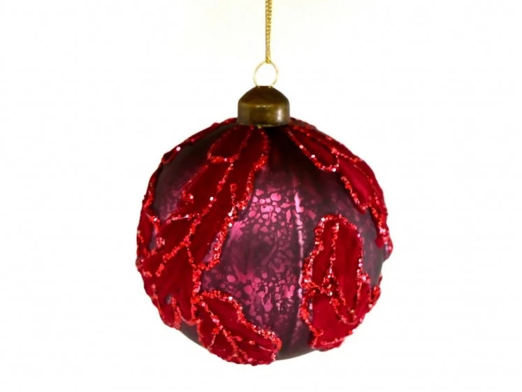 Set 6 Globuri Burgundy din Sticla D10cm