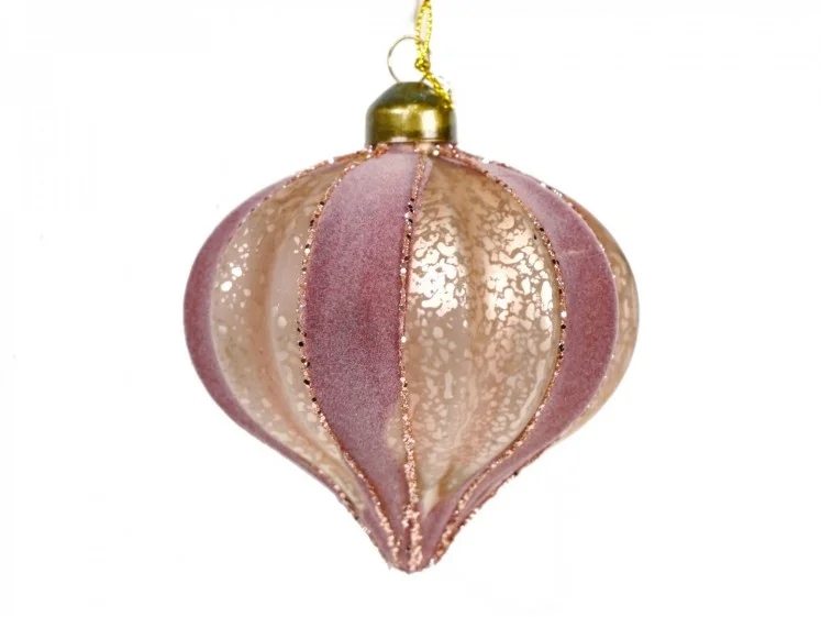 Set 6 Globuri Pink Golden din Sticla D10cm