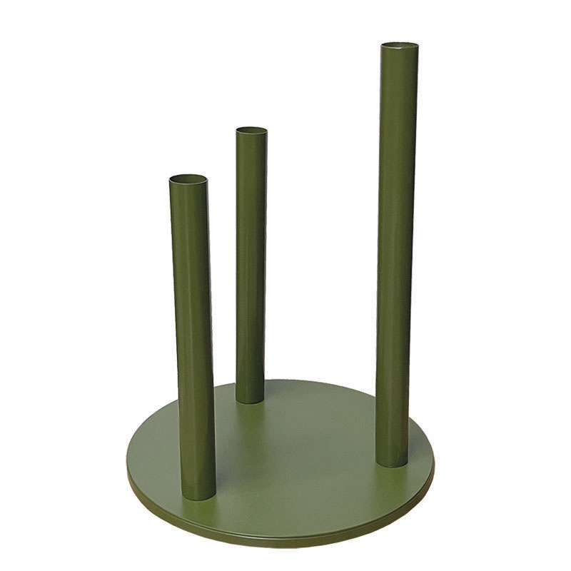 Suport pentru 3 Flori Verde din Metal D30x40cm