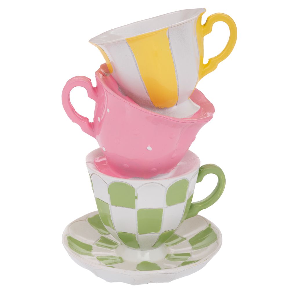 Suport pentru Lumanare Multicolor Teapot din Rasina 11x10x16cm