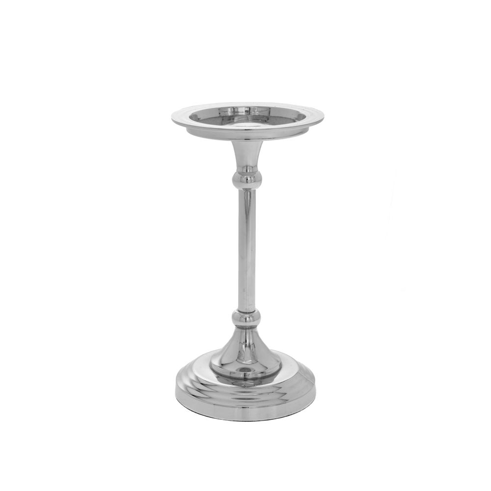 Suport pentru Lumanare Silver din Aluminiu D10x20cm