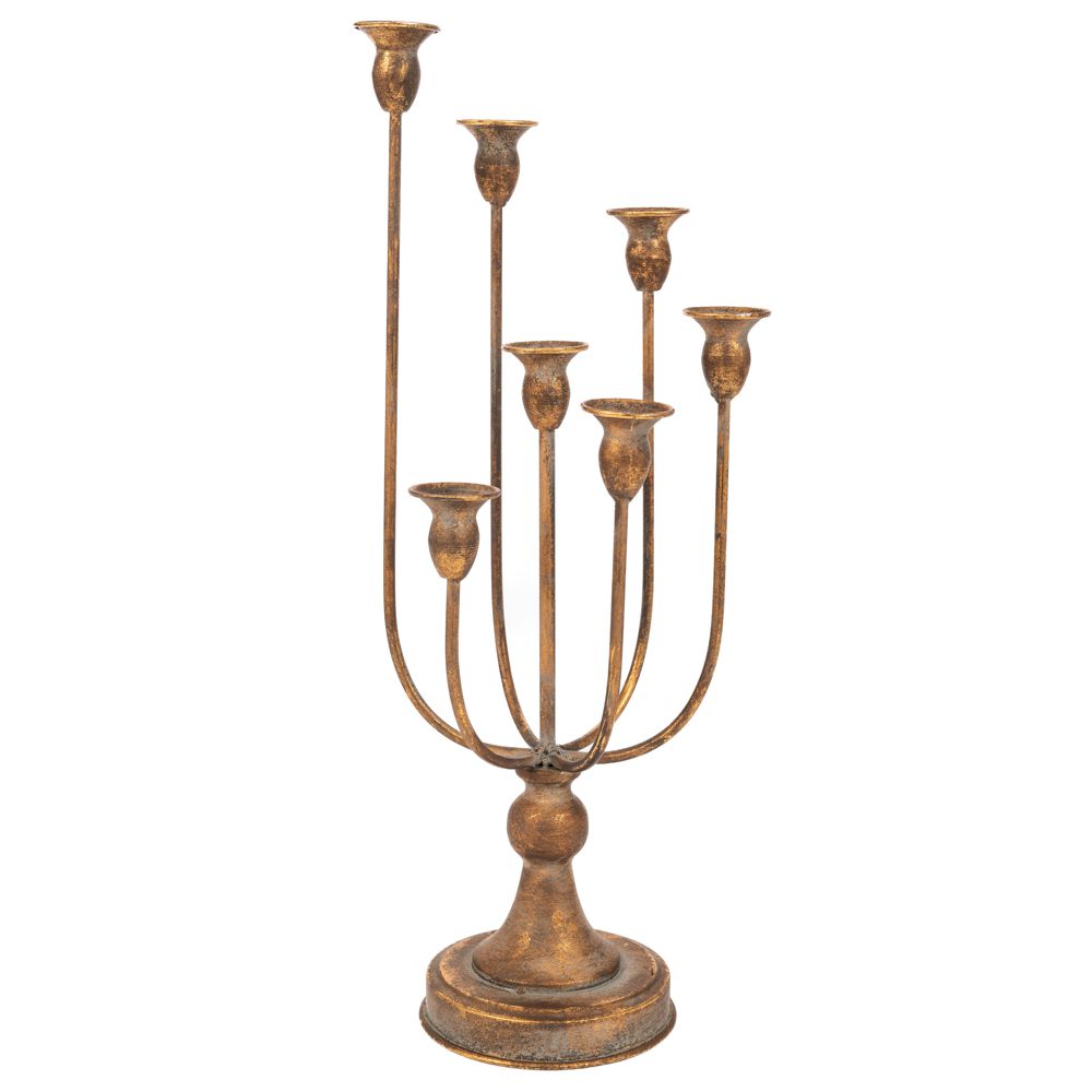 Suport pentru Lumanari Gold din Metal 20x20x51cm