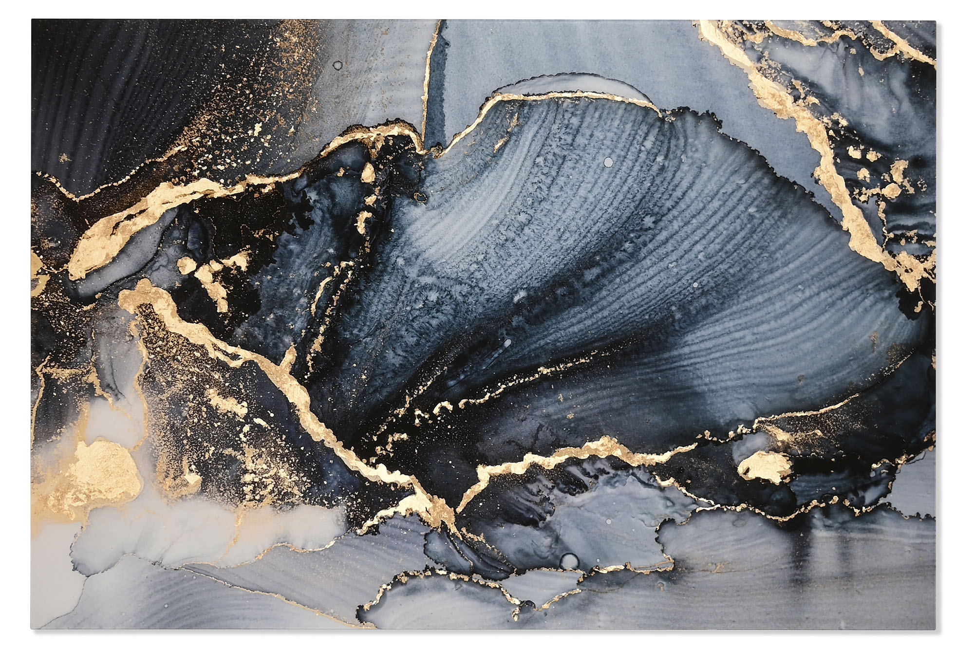 Tablou Blue Gold din Sticla Securizata 150x0.5x100cm