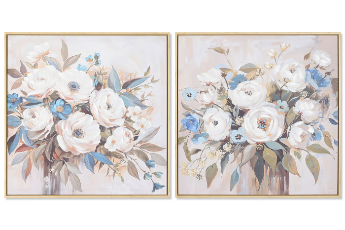 Tablou White Blue Flower Pot 60x4x60cm