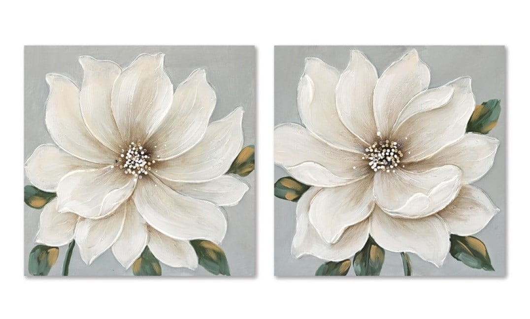Tablou White Flower 40x3x40cm