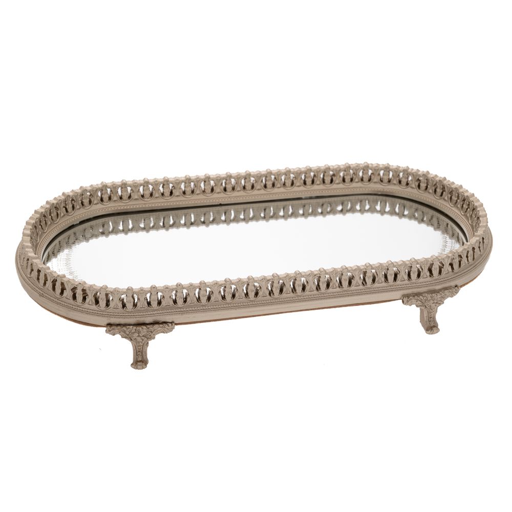 Tava Silver din Rasina cu Oglinda 41x20x6cm