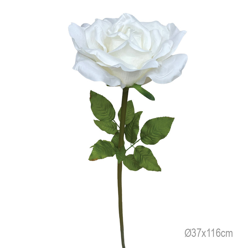 Trandafir Artificial White D37x116cm