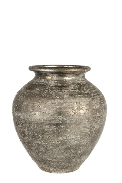 Vaza Antique Silver din Metal D29x31cm