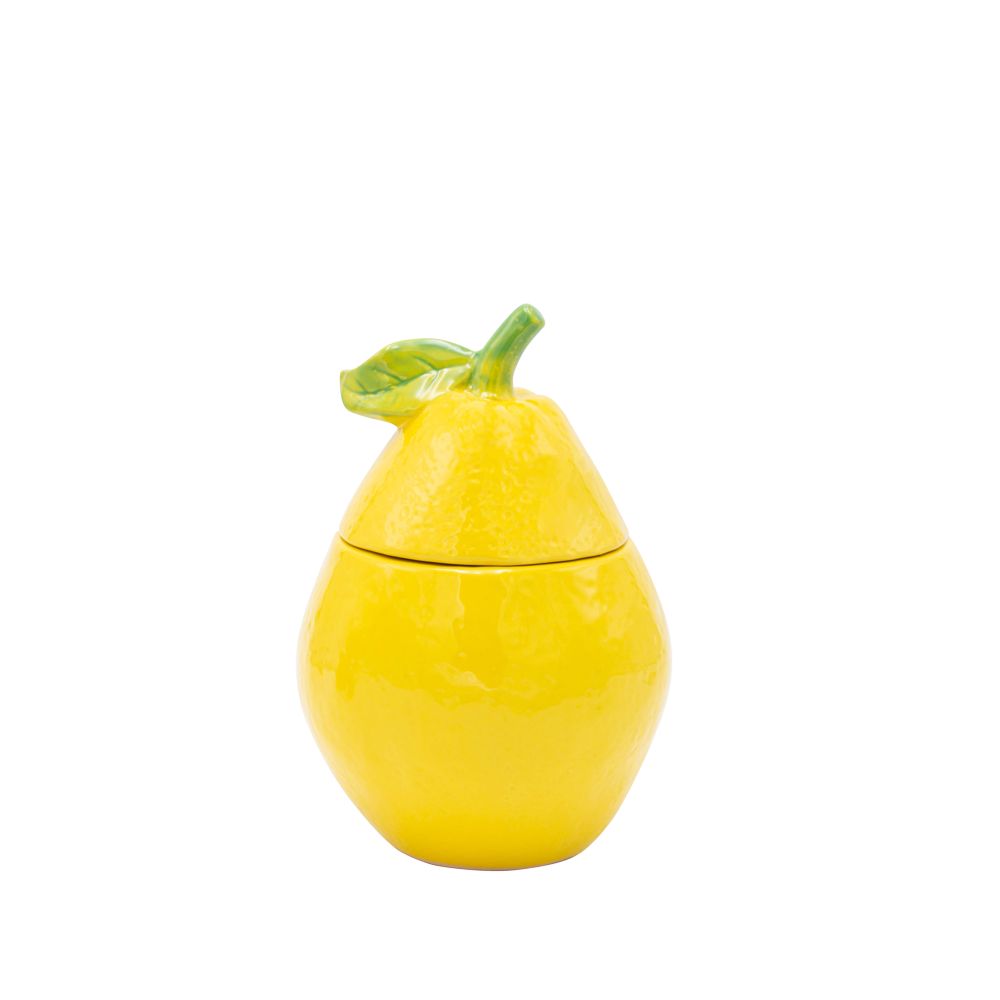 Vaza cu Capac Yellow Lemon din Ceramica D12x18cm