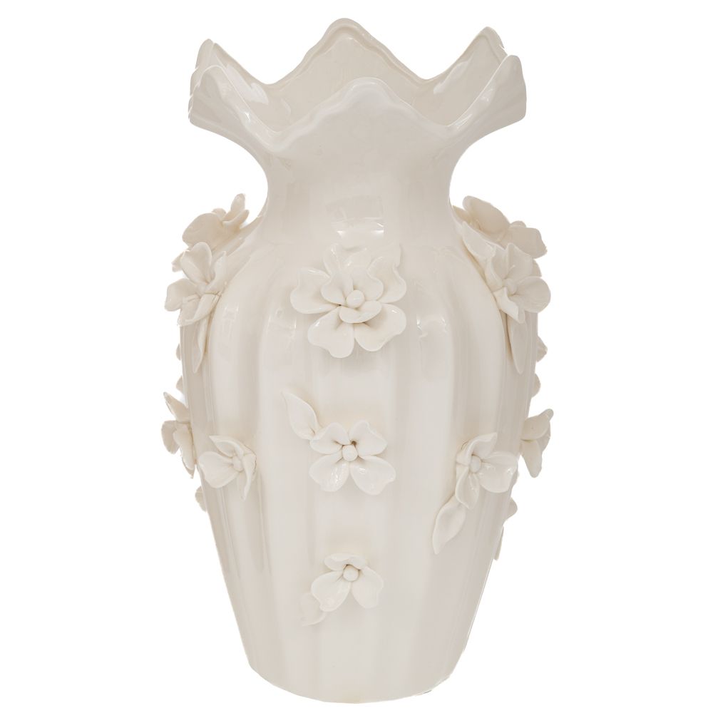 Vaza White Flowers din Ceramica D20x31cm